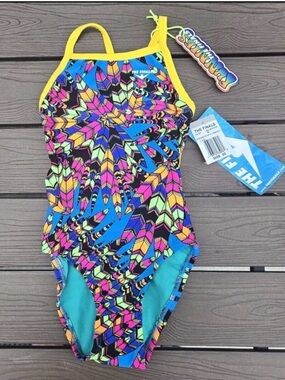 TYR The Finals Women Woodstock No Foil Swimsuit Flutterback  -Size 36 New